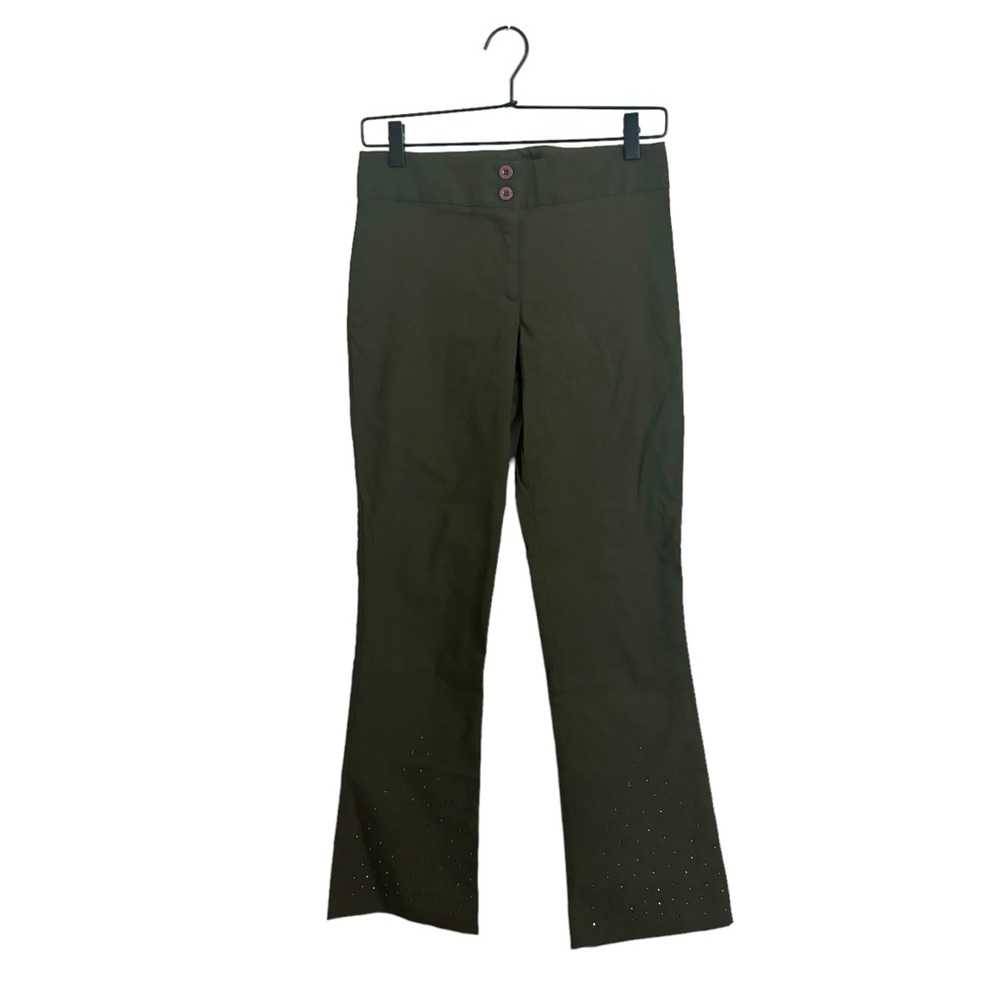 Vintage 90s Ariella Green‎ Boot Cut Rhinestone Pants Medium